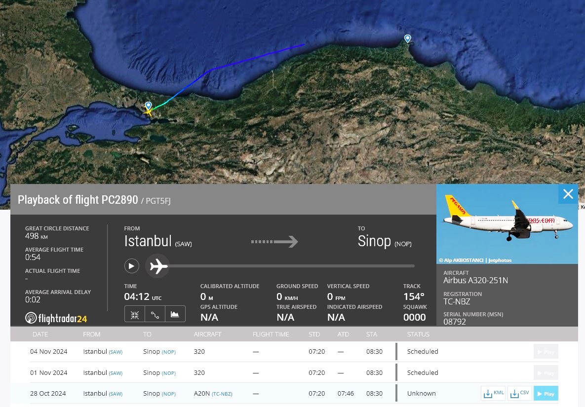 Pegasus, İstanbul – Sinop Uçuşlarına Başladı